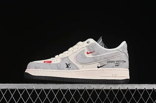 All categories Nk Air Force 1 Air Force series Nk Air Force 1 Low Air Force low-top Nike Air Force 1'07 Low LV joint gray denim double hook Air Force 1 low-top casual sneakers YX5066-343